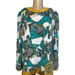 Vintage 80s Jo Hanna York Nautical Theme Blouse